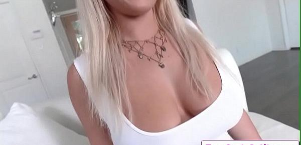  Blonde busty teen babe Kylie Page wet t-shirt teasing and boobs jiggling